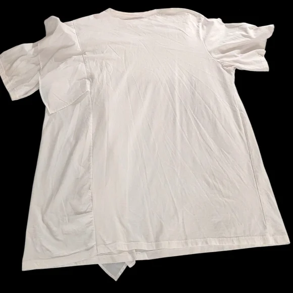 Zara White Short Sleeve Tee with Ruffle Detail, Sz Medium - Picture 2 of 10